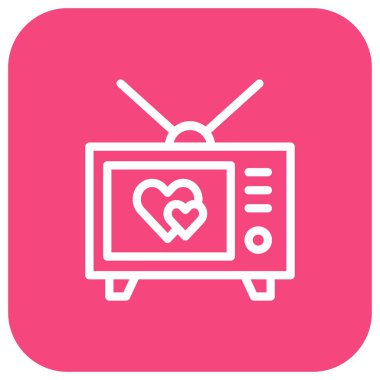 Romantik Film Vektörü Simge Tasarımı İllüstrasyonu