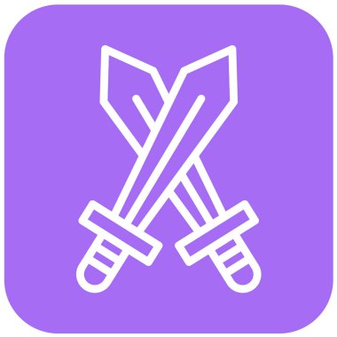 Kılıç Vektörü Simgesi Tasarım İllüstrasyonu