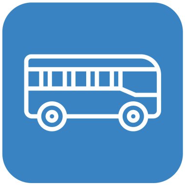 Otobüs Vektörü Simgesi Tasarım İllüstrasyonu