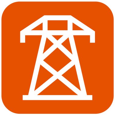 Elektrik Kulesi Vektör Simgesi Tasarım Çizimi