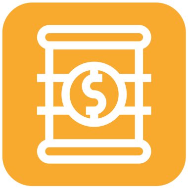 Fıçı Fiyat Vektörü Simgesi Tasarımı Çizimi