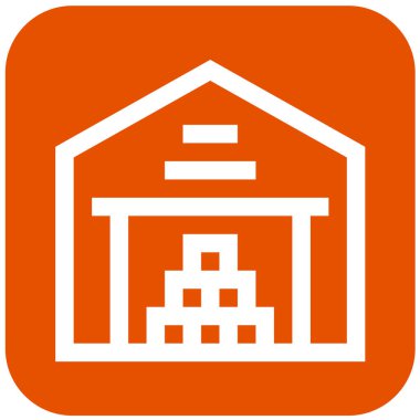 Depo Vektör Simgesi Tasarım İllüstrasyonu