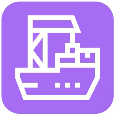 Kargo gemisi Vektör Simgesi Tasarım İllüstrasyonu