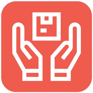 Paket Tutma Vektörü Simgesi Tasarım İllüstrasyonu