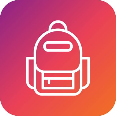 Bagpack Vektör Simgesi Tasarım İllüstrasyonu