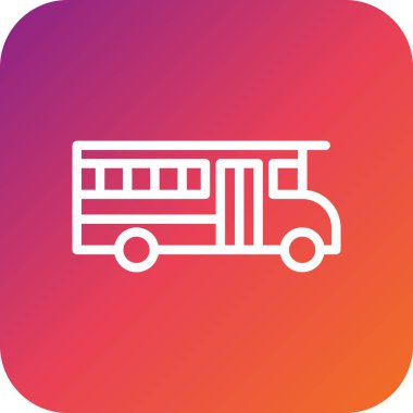 Okul Otobüsü Vektör Simgesi Tasarım İllüstrasyonu