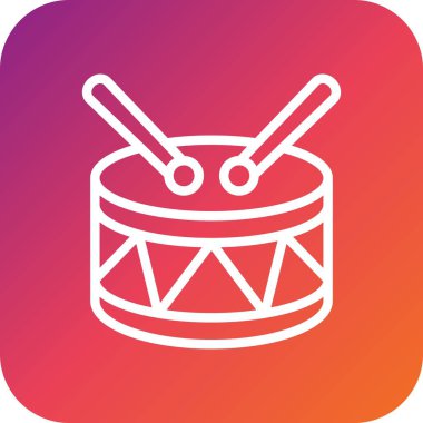 Davul Vektörü Simgesi Tasarım İllüstrasyonu