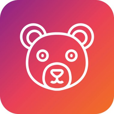 Ayı Vektörü Simgesi Tasarım İllüstrasyonu