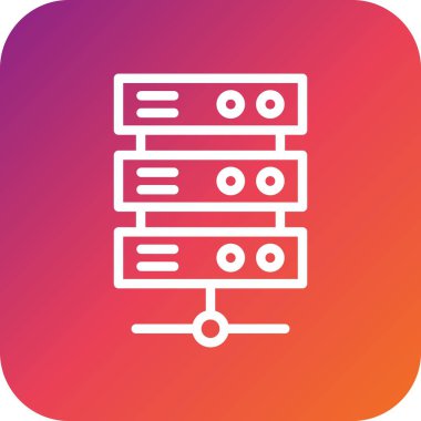 Sunucu Vektörü Simgesi Tasarım İllüstrasyonu