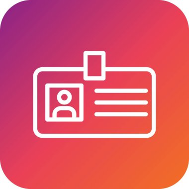 Kimlik kartı Vektör Simgesi Tasarım İllüstrasyonu