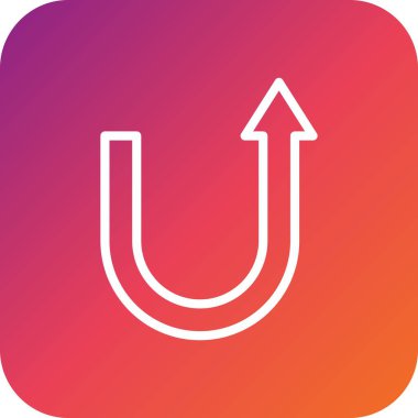 U dönüşü Vektör Simgesi Tasarım Çizimi