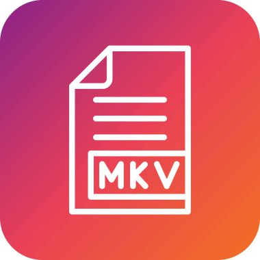 MKV Vektör Simgesi Tasarım İllüstrasyonu