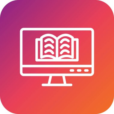 Çevrimiçi öğrenme Vektörü Simgesi Tasarım İllüstrasyonu