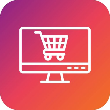 Çevrimiçi alışveriş vektörü Simge Tasarım İllüstrasyonu