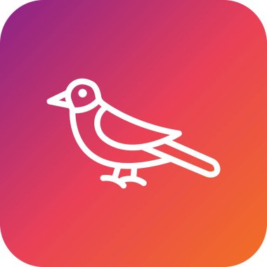 Kuş Vektörü Simgesi Tasarım İllüstrasyonu