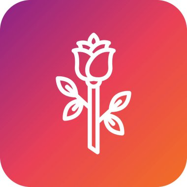 Çiçek Vektörü Simgesi Tasarım Çizimi