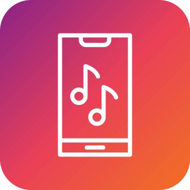 Müzik Vektörü Simgesi Tasarım İllüstrasyonu