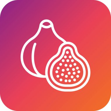 İncir Vektörü Simgesi Tasarım İllüstrasyonu