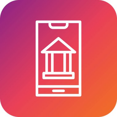 Mobil Bankacılık Vektör Simgesi Tasarım İllüstrasyonu