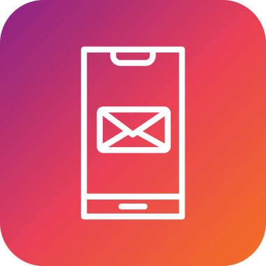 E- posta Vektörü Simgesi Tasarım İllüstrasyonu