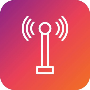 Radyo anten Vektör Simgesi Tasarım İllüstrasyonu