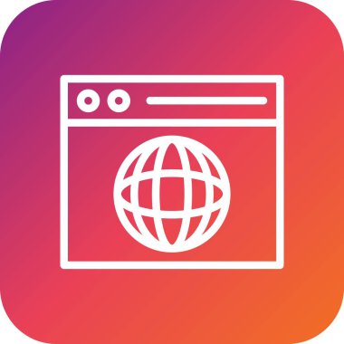 Tarayıcı Vektörü Simgesi Tasarım İllüstrasyonu