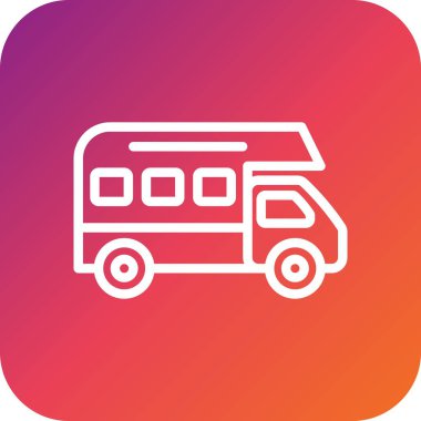 Kamp Van Vector Simgesi Tasarım İllüstrasyonu