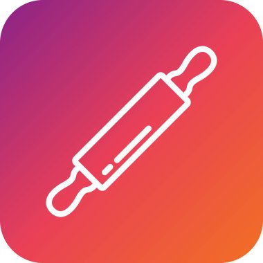 Rolling pin Vektör Simgesi Tasarım Çizimi