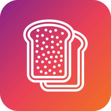 Tost Vektörü Simgesi Tasarım İllüstrasyonu