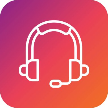 Kulaklık Vektörü Simgesi Tasarım İllüstrasyonu