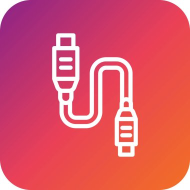 Kablo Vektörü Simgesi Tasarım İllüstrasyonu