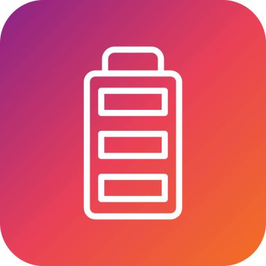 Pil Vektörü Simgesi Tasarım Çizimi