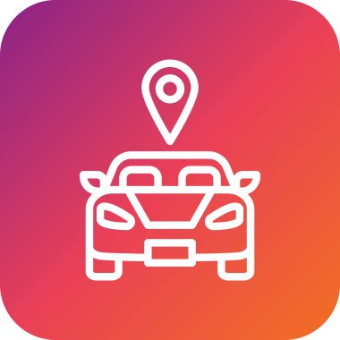 Araba Vektörü Simgesi Tasarım İllüstrasyonu