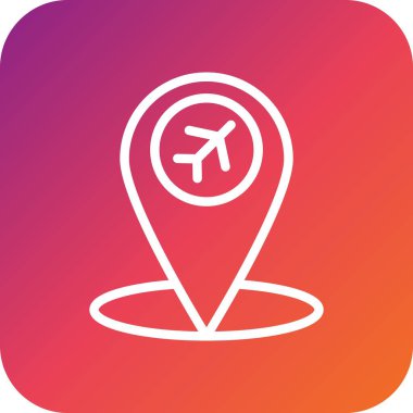 Havaalanı konumu Vektör Simgesi Tasarım İllüstrasyonu