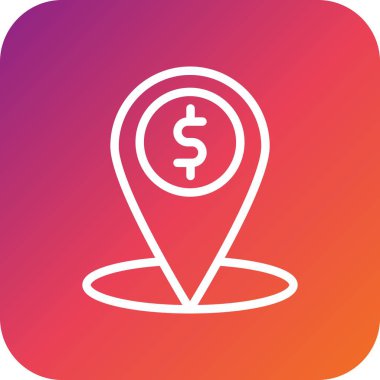 Atm konumu Vektör Simgesi Tasarım İllüstrasyonu