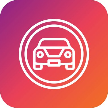 Araba Trafik Vektörü Simgesi Tasarım Çizimi