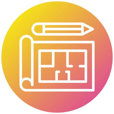 Blueprint Vektör Simgesi Tasarım İllüstrasyonu