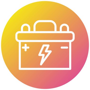 Pil Vektörü Simgesi Tasarım Çizimi