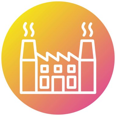 Nükleer Santral Vektör Simgesi Tasarım İllüstrasyonu