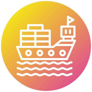 Kargo gemisi Vektör Simgesi Tasarım İllüstrasyonu