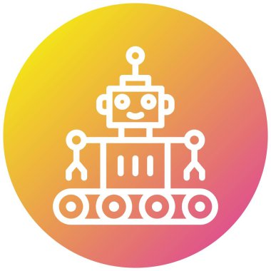 Robot Vektör Simgesi Tasarım Çizimi
