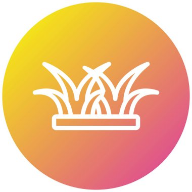 Çim Vektörü Simgesi Tasarım Çizimi