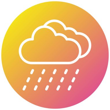 Yağmur Vektörü Simgesi Tasarım Çizimi