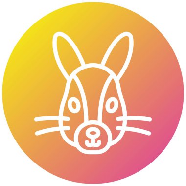 Tavşan Vektörü Simgesi Tasarım İllüstrasyonu