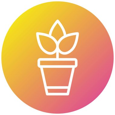 Bitki Vektörü Simgesi Tasarım İllüstrasyonu