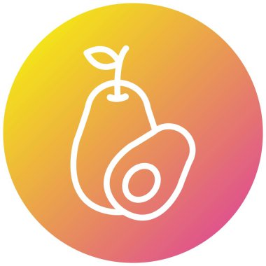 Avokado Vektör Simgesi Tasarım İllüstrasyonu