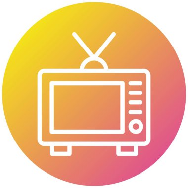 Televizyon Vektörü Simgesi Tasarım İllüstrasyonu
