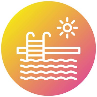 Yüzme havuzu Vektör Simgesi Tasarım İllüstrasyonu