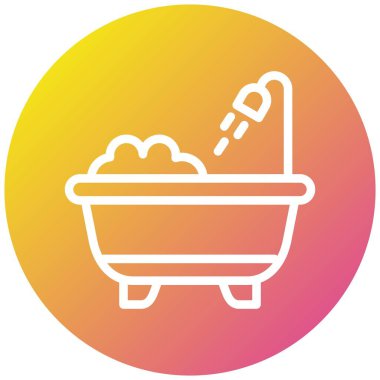 Küvet Vektörü Simgesi Tasarım İllüstrasyonu