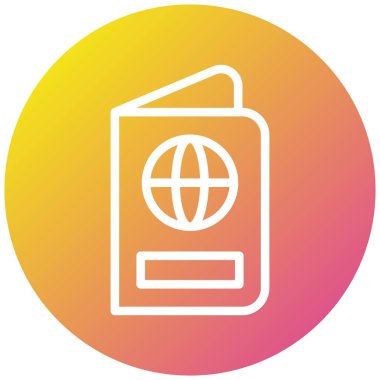 Pasaport Vektörü Simgesi Tasarım İllüstrasyonu